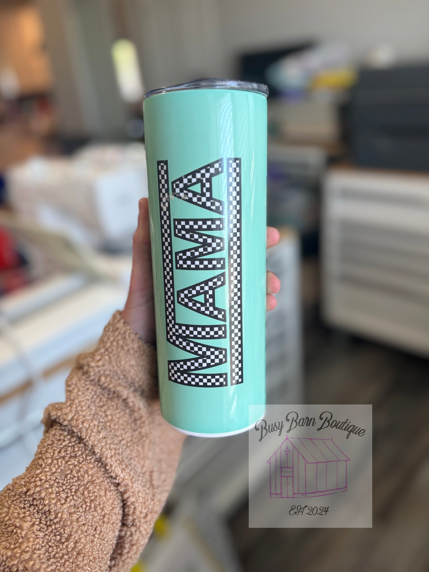 Checkered MAMA Tumbler